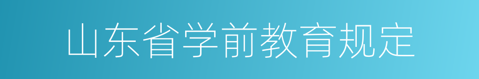 山东省学前教育规定的同义词