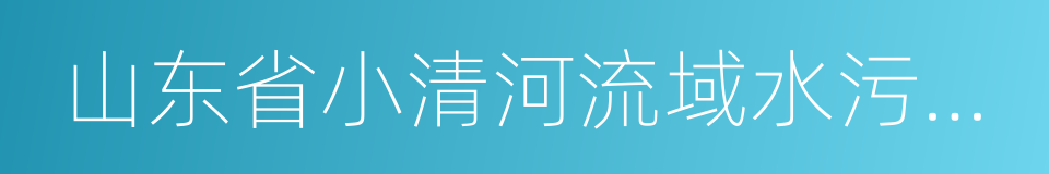 山东省小清河流域水污染物综合排放标准的同义词