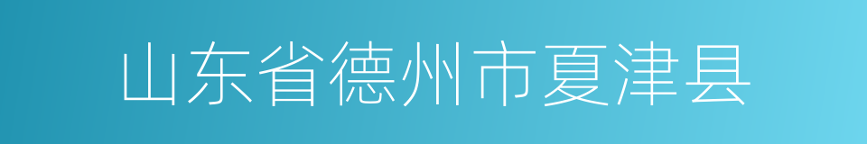 山东省德州市夏津县的同义词