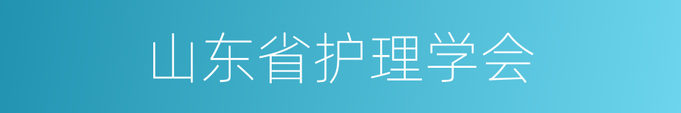 山东省护理学会的同义词