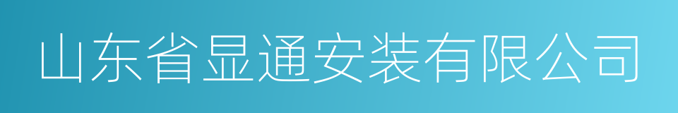 山东省显通安装有限公司的同义词