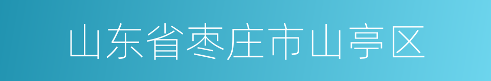 山东省枣庄市山亭区的同义词