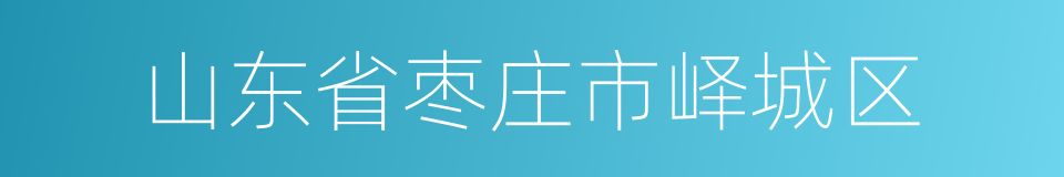 山东省枣庄市峄城区的同义词