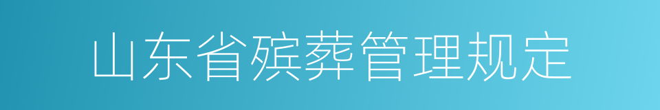 山东省殡葬管理规定的同义词