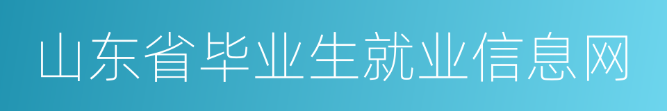 山东省毕业生就业信息网的同义词