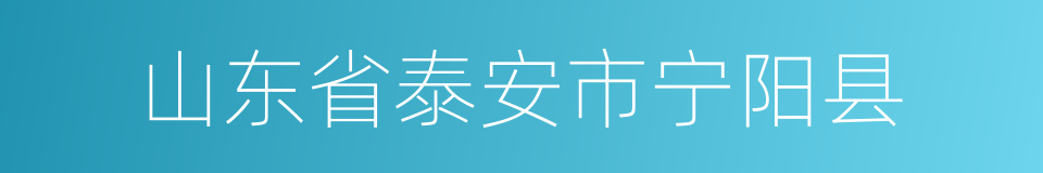 山东省泰安市宁阳县的同义词