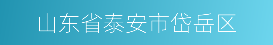 山东省泰安市岱岳区的同义词