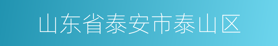 山东省泰安市泰山区的同义词