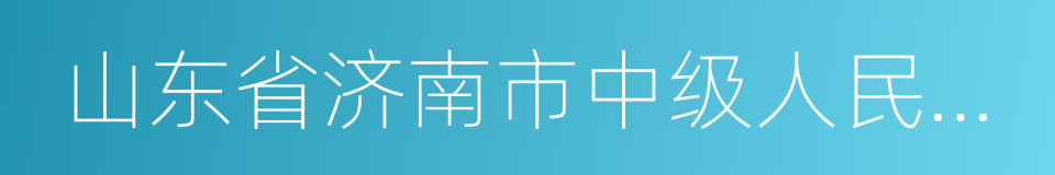 山东省济南市中级人民法院的同义词