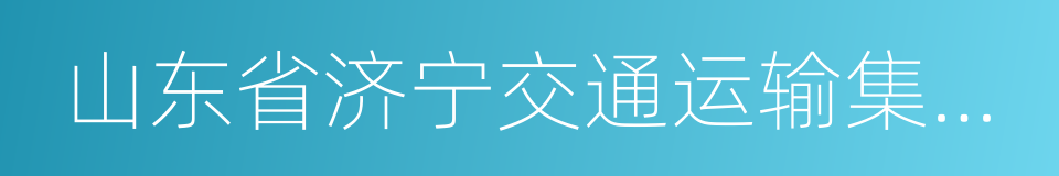 山东省济宁交通运输集团有限公司的同义词