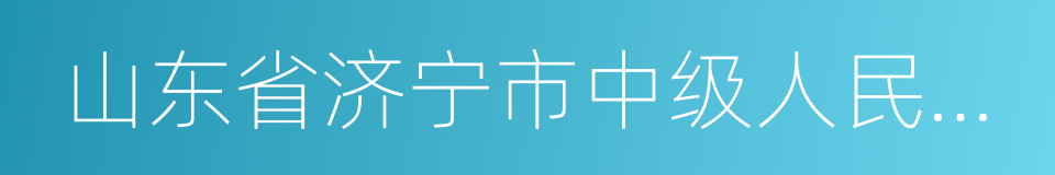 山东省济宁市中级人民法院的同义词