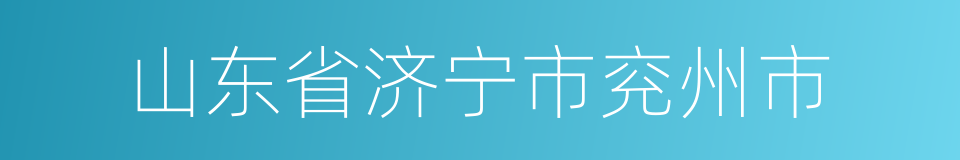 山东省济宁市兖州市的同义词