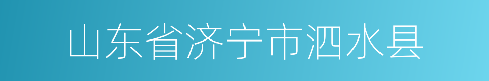 山东省济宁市泗水县的同义词