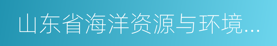 山东省海洋资源与环境研究院的同义词