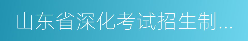 山东省深化考试招生制度改革实施方案的同义词