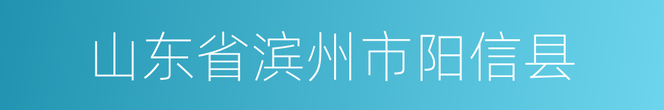 山东省滨州市阳信县的同义词