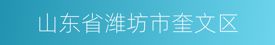 山东省潍坊市奎文区的同义词