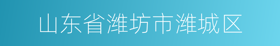 山东省潍坊市潍城区的同义词