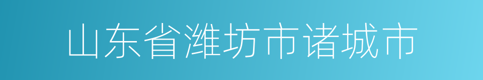 山东省潍坊市诸城市的同义词