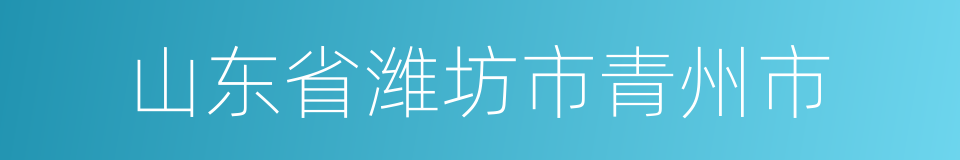 山东省潍坊市青州市的同义词