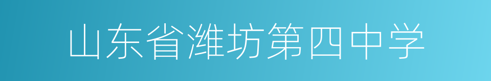 山东省潍坊第四中学的同义词