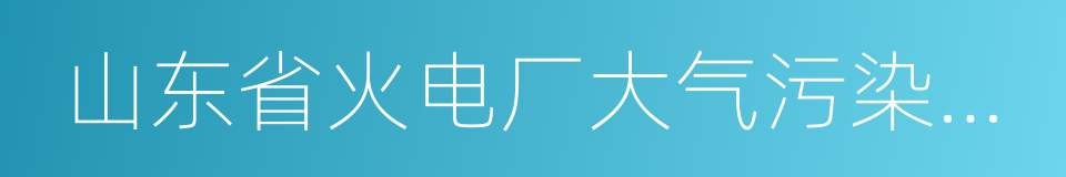 山东省火电厂大气污染物排放标准的同义词