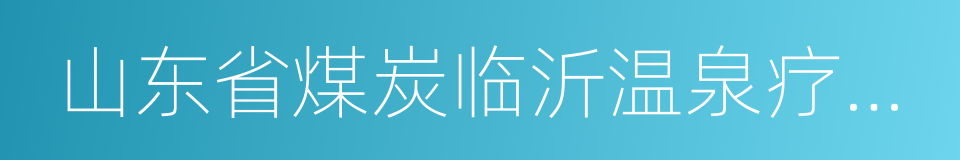 山东省煤炭临沂温泉疗养院的同义词