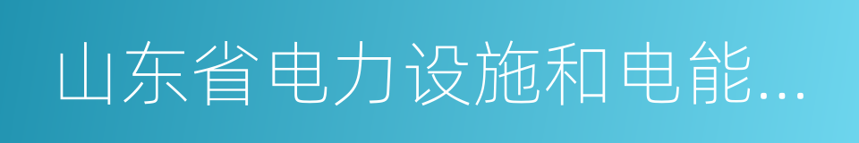 山东省电力设施和电能保护条例的同义词