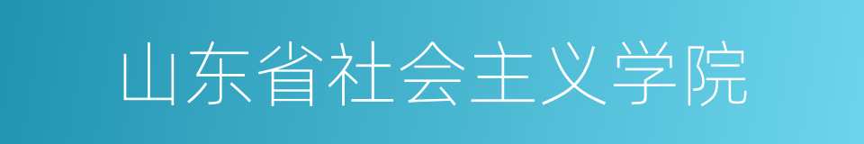 山东省社会主义学院的同义词