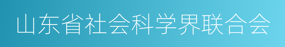 山东省社会科学界联合会的同义词