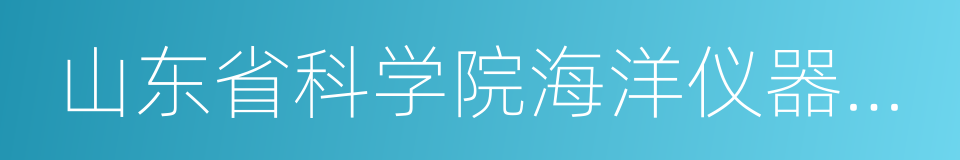 山东省科学院海洋仪器仪表研究所的同义词