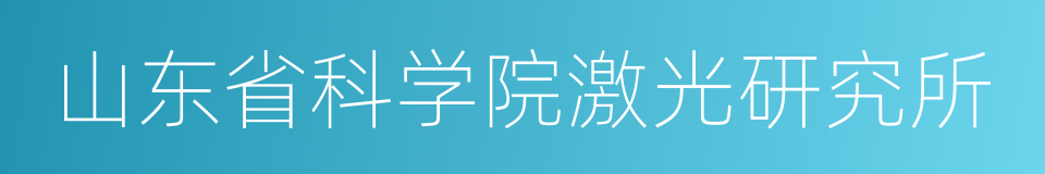 山东省科学院激光研究所的同义词