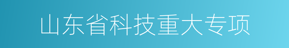 山东省科技重大专项的同义词