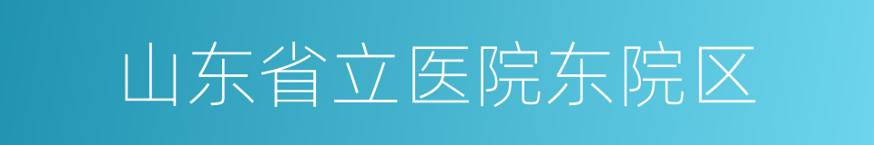 山东省立医院东院区的同义词