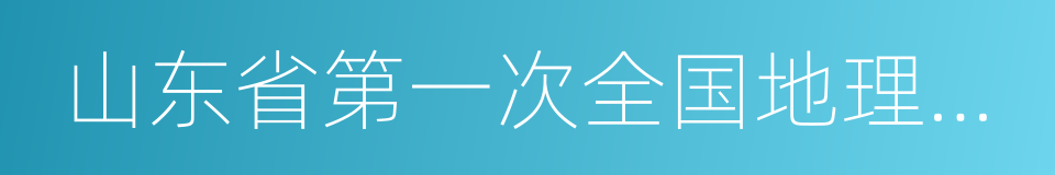 山东省第一次全国地理国情普查公报的同义词