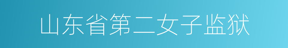 山东省第二女子监狱的同义词