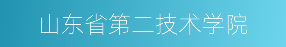 山东省第二技术学院的同义词