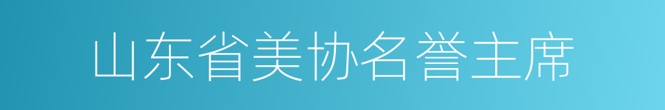 山东省美协名誉主席的同义词