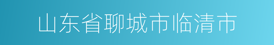 山东省聊城市临清市的同义词