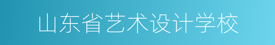 山东省艺术设计学校的同义词