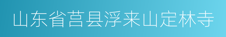 山东省莒县浮来山定林寺的同义词