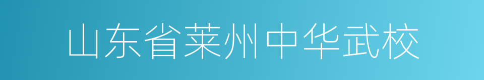 山东省莱州中华武校的同义词