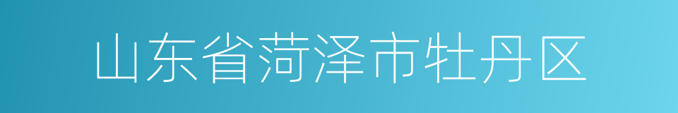 山东省菏泽市牡丹区的同义词