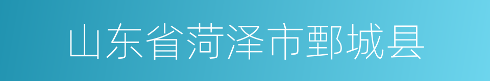 山东省菏泽市鄄城县的同义词