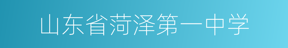 山东省菏泽第一中学的同义词