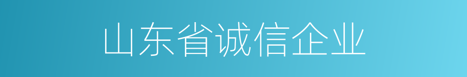 山东省诚信企业的同义词