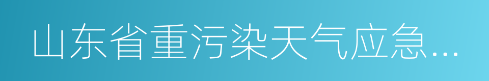 山东省重污染天气应急预案的同义词