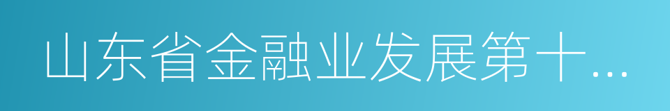 山东省金融业发展第十三个五年规划纲要的同义词