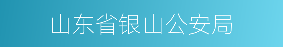 山东省银山公安局的同义词