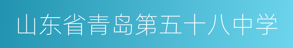 山东省青岛第五十八中学的同义词